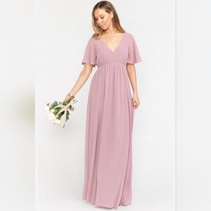 Show Me Your MuMu Emily Empire Maxi Dress Antique Rose Chiffon 1X 2X NWT